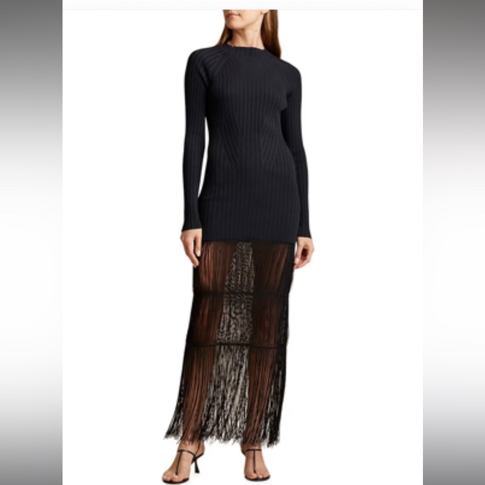 KHAITE
Women's Cedar Fringe-Hem Maxi Dress - Black - Picture 2 of 9
